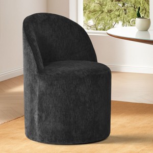 Rolling Barrel Dining Chair, Modern Armless Upholstered Accent Chair with Casters for Kitchen, Home Office, or Dining Room-Maison Boucle - 1 of 4