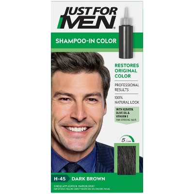 Just For Men Shampoo-In Color Gray Hair Coloring for Men - Dark Brown - H-45