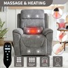 KWPZQEB Dual Motor Infinite Position Recliner Chair, Single Sofa with 8-Point Vibration Massage & Lumbar Heating, Wide Reclining Sofa for Living Room - 3 of 4