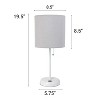 Creekwood Home Set of 2 Contemporary Bedside White Table Lamps with USB Port Gray Shade - 3 of 4