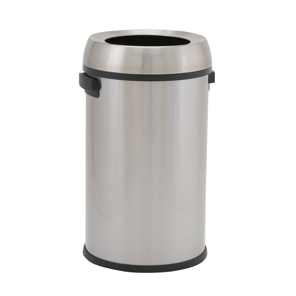 Household Essentials 65L Commercial Round Design Trend Trash Bin Stainless Steel