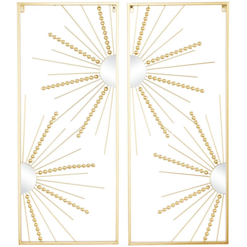 Set of 2 Geometric Half Moon Mirror Wall Decors with Gold Frame - CosmoLiving by Cosmopolitan, 4 of 6