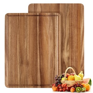 COZONY Acacia Wood Cutting Board with Juice Groove, Extra Thick Butcher Block for Meat Prep and Serving - 1 of 4