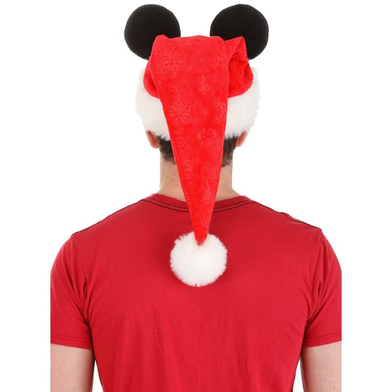 HalloweenCostumes.com One Size Fits Most   Disney Mickey Mouse Santa Cap | Disney Hats, Black/Red/White, 2 of 7
