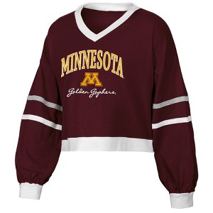 NCAA Minnesota Golden Gophers Women's Long Sleeve V-Neck T-Shirt - 1 of 3