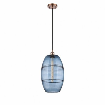 Vaz - 1 Light Cord Hung Mini Pendant In Industrial Style-18.5 Inches Tall and 10 Inches Wide