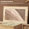 Compact Wooden Jewelry Box with Rotating Side Doors, Multi-Layer Storage, and Built-In Mirror for Organized Accessories - 4 of 4
