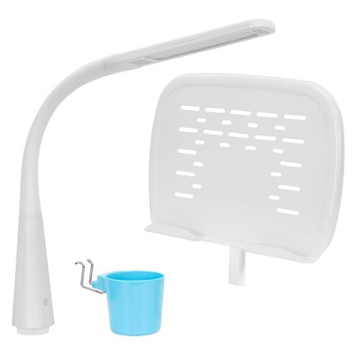 Mount-It! Accessory Kit for Height Adjustable Kids-Desk | Includes LED-Lamp, Book Holder Shelf and Pencil Holder-Cup, Blue