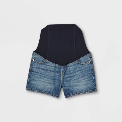 Photo 1 of [Size 16] Over Belly Midi Maternity Jean Shorts - Isabel Maternity - Blue