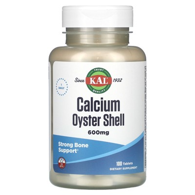 KAL Calcium Oyster Shell, 600 mg, 100 Tablets