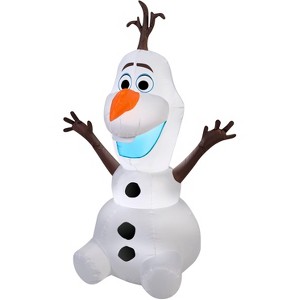 Gemmy Christmas Airblown Inflatable Olaf in Sitting Pose, 4 ft Tall, White - 1 of 3