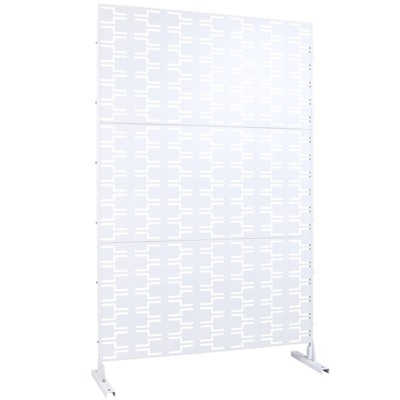 DSVIMOY Outdoor & Indoor Privacy Screen, Freestanding Decorative Privacy Screen for Deck Balcony Patio, White, 48"*76"*16"