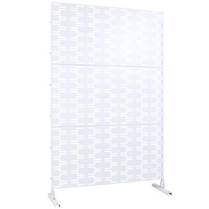 DSVIMOY Outdoor & Indoor Privacy Screen, Freestanding Decorative Privacy Screen for Deck Balcony Patio, White, 48"*76"*16" - 1 of 4