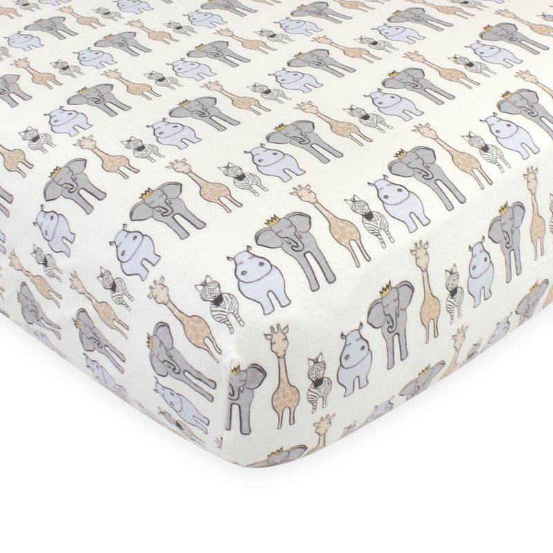 Hudson Baby Infant Boy Cotton Fitted Crib Sheet, Royal Safari, One Size, 4 of 5