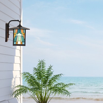 Elegant Bronze Mission-Style Outdoor Wall Lantern Sconce