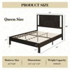 AMERLIFE Solid Wood Bed Frame, Herringbone Headboard, Rustic Platform, No Box Spring - 2 of 4
