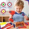 Skirfy 42-Piece Beginner Tool Set with Tool Box, Toy Chainsaw and Drill, Pretend Play Toys - 4 of 4