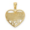 Black Bow Jewelry 14k Yellow Gold and White Rhodium USA Flag Heart Pendant, 16 x 20mm - 3 of 4
