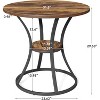 Tribesigns Round Dining Table for 2-4, 31.5" Farmhouse Kitchen Dining Room Table with Storage & Metal Base, Tables Space Saving for Room,Brown - 2 of 4
