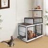 Multifunctional Dog Crate, 2-in-1 Dog Cage with Cat Perch, Wooden & Metal Pet Furniture - 4 of 4