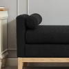 66" Modern Upholstered Ottoman Bench with Bolster Pillows and Supportive Padded Seat for Bedroom or Entryway -3irtyhousy - 3 of 4