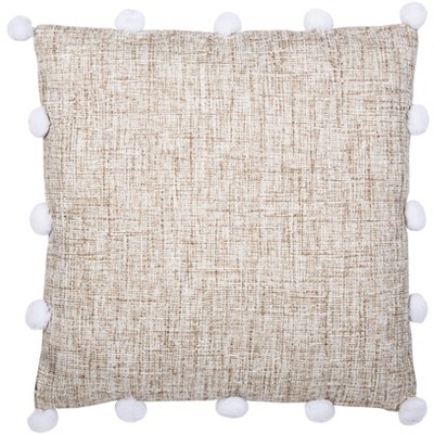 Temi Pillow - Beige/White - 18" X 18" - Safavieh