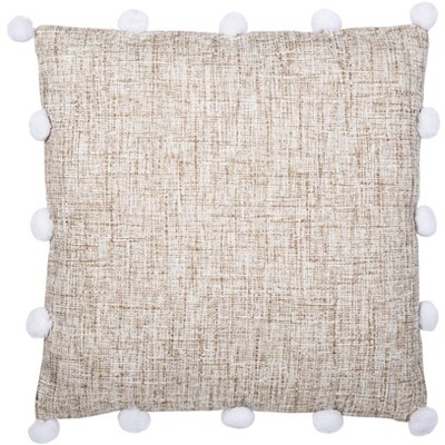 Temi Pillow - Beige/White - 18" X 18" - Safavieh