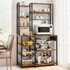 Whizmax Bakers Rack with Power Outlet, Microwave Stand with 2 Wire Drawer, Industrial Coffee Bar Station, 7-Tier Kitchen Bakers Rack - 3 of 4