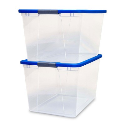 Homz Secure Latch Large Clear Stackable Storage Container w/ Lid