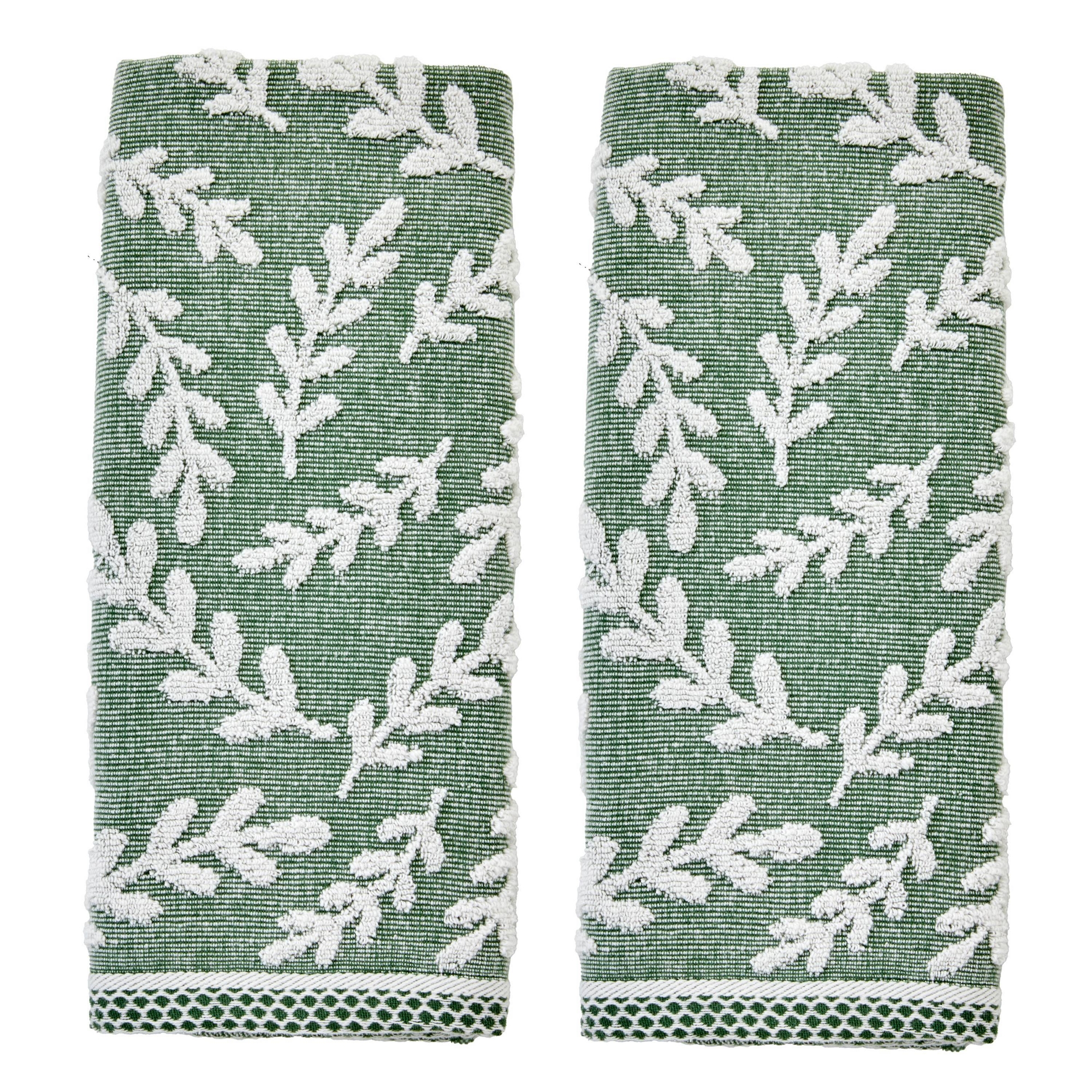 SKL Home 2pk Leaf Sprig Hand Towels Spruce