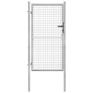 vidaXL Garden Gate Galvanized Steel 41.3"x78.7" Silver - 1 of 4