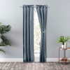 Ellis Curtain Lisa Solid Poly Cotton Duck Fabric Tailored Panel Pair with Ties Dusty Blue - image 2 of 4