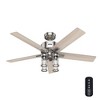 Hunter 52" Astwood II Lighted Ceiling Fan Brushed Nickel Finish with Light Kit and WhisperWind Motor for Large Rooms - 3 of 4