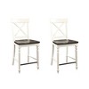 44.4"H Wood Country Style Bar Stool (Set of 2) with Dark Mocha & Antique Finish for Kitchen or Home Bar - 3 of 4