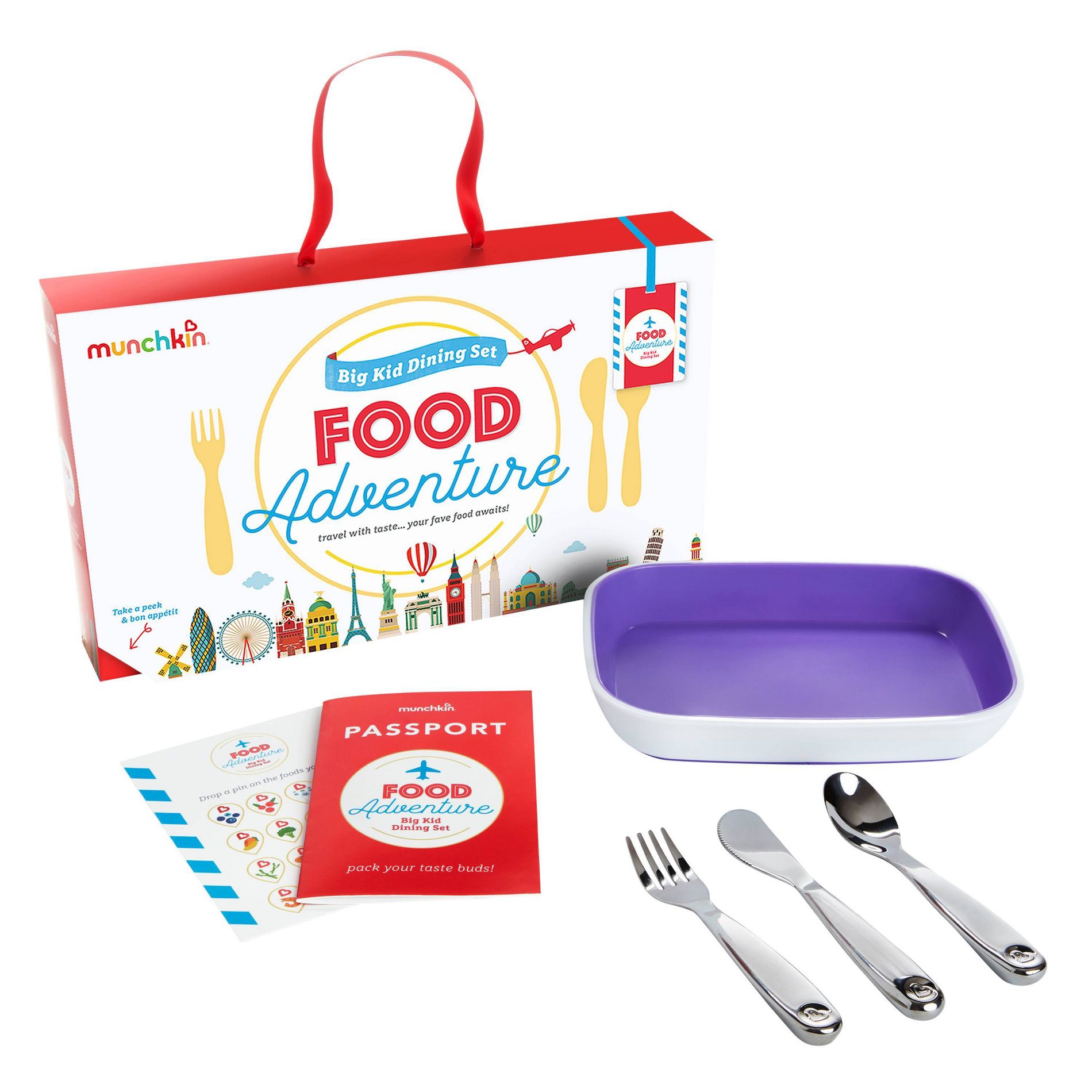Munchkin Food Adventure Dining Set - Purple - 4ct