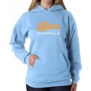 LA Pop Art Nashville Guitar - Women's Word Art Hooded Sweatshirt - 1 of 4