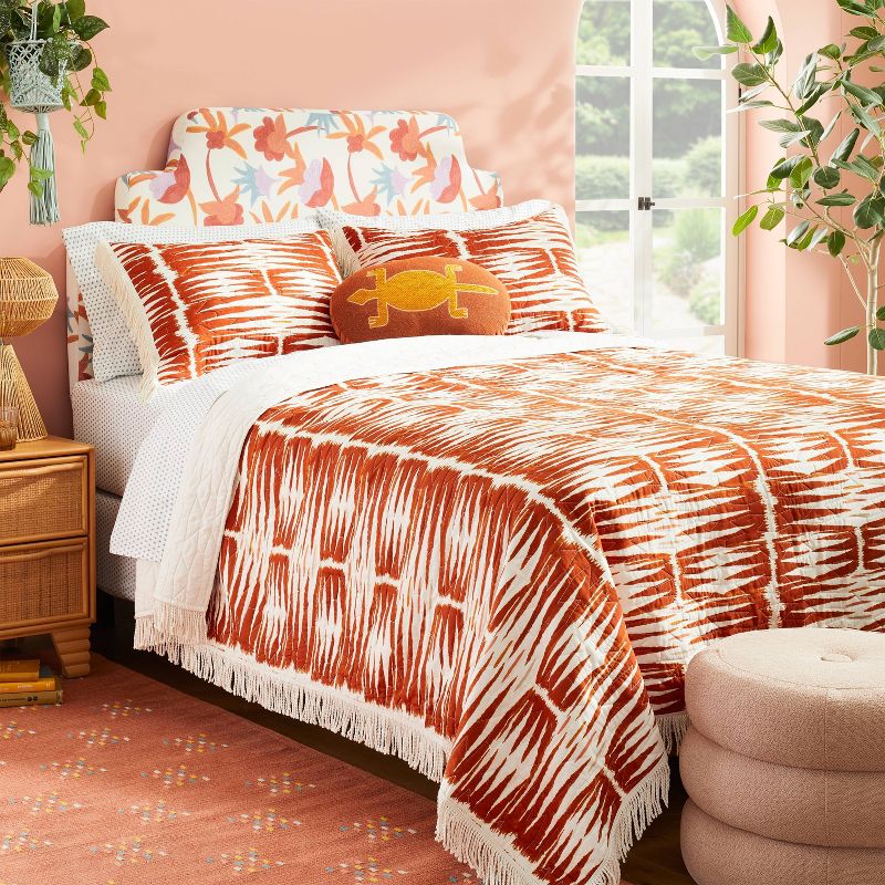 Printed with Fringe Groove Print Quilt Sham White/Burnt Orange - Opalhouse™ designed with Jungalow™, 3 of 5