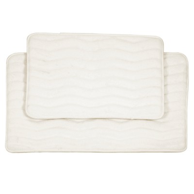 2pc Wave Bath Mat Off White - Yorkshire Home