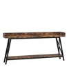 MAYEERTY Industrial Console Table, 2-Tier Narrow Sofa Table Behind Couch - 4 of 4
