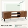 COMHOMA TV Stand for 55/60/65 Inch TVs, Retro Brown TV Console with Fluted Door Cabinets, Open Adjustable Shelve Storage - 2 of 4