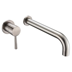 Sumerain Bathtub Faucet Brushed Nickel Wall Mount Tub Faucet Single Left-Handed Handle,  Brass Valve - 1 of 4
