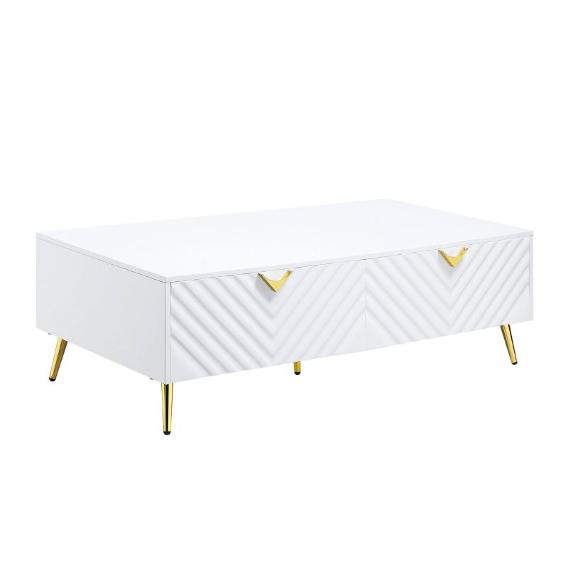 53&#34; Gaines Coffee Table White High Gloss Finish - Acme Furniture, 3 of 6