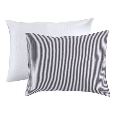 Touched by Nature Baby Organic Cotton Toddler Pillowcase, White Heather Charcoal, One Size