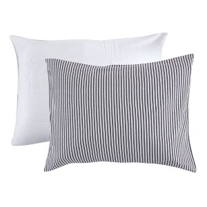 Touched by Nature Baby Organic Cotton Toddler Pillowcase, White Heather Charcoal, One Size - 1 of 2