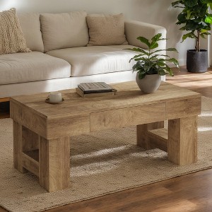 Hommoo 47" Farmhouse Coffee Table with Storage Drawer, Center Cocktail Table - 1 of 4