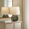 Uttermost Guinevere Deep Green Table Lamp – 21.375"H Ceramic Base with Ruffled Design & White Linen Shade - 2 of 4