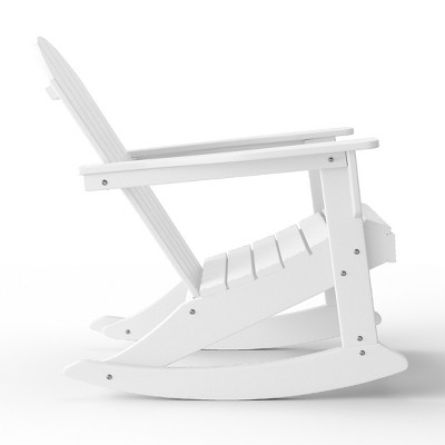 White Poly Lumber Outdoor Rocking Adirondack Chair