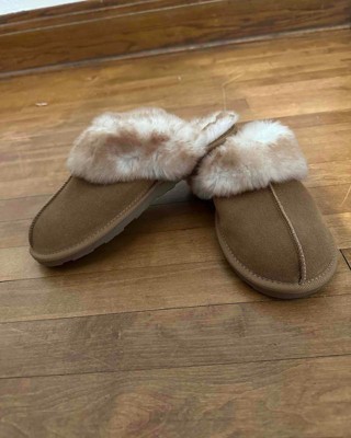 Women's Paris Crossband Faux Fur Slippers - Stars Above™ : Target