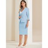 Allegra K Women's Office Work Collarless Blazer Pencil Skirt Business Suit Set 2 Pcs - 4 of 4