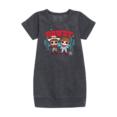 - LOL Surprise! - Howdy Cowgirls Graphic Short Sleeve Fleece Dress